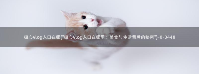 糖心vlog封面：糖心vlog入口在哪(\